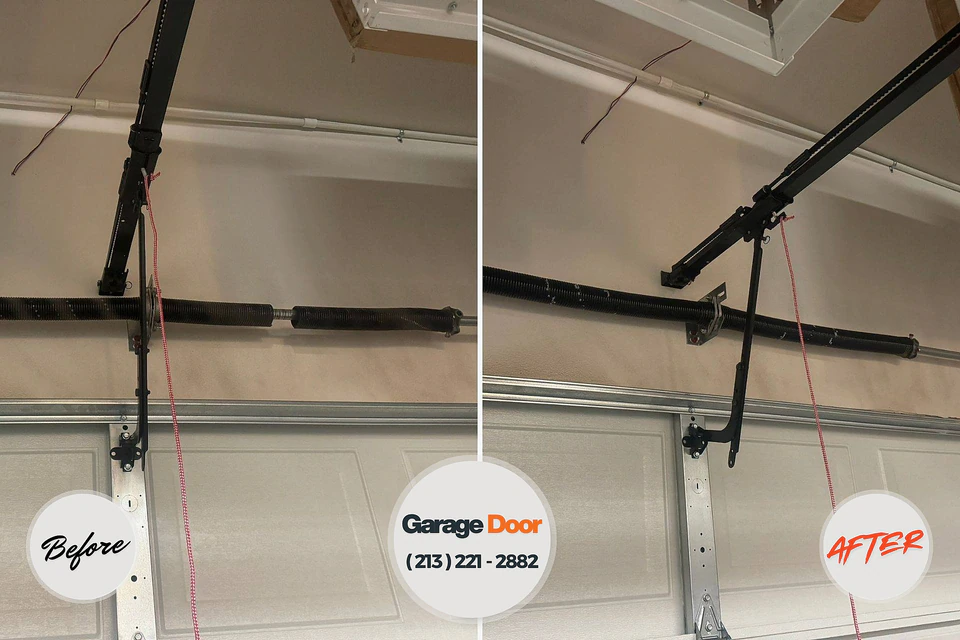 Before and after: garage door repair Johnston City, IL